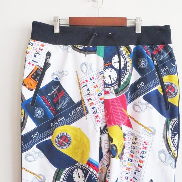 NWT POLO RALPH LAUREN Yacht Print Track Pant L - Picture 6 of 9